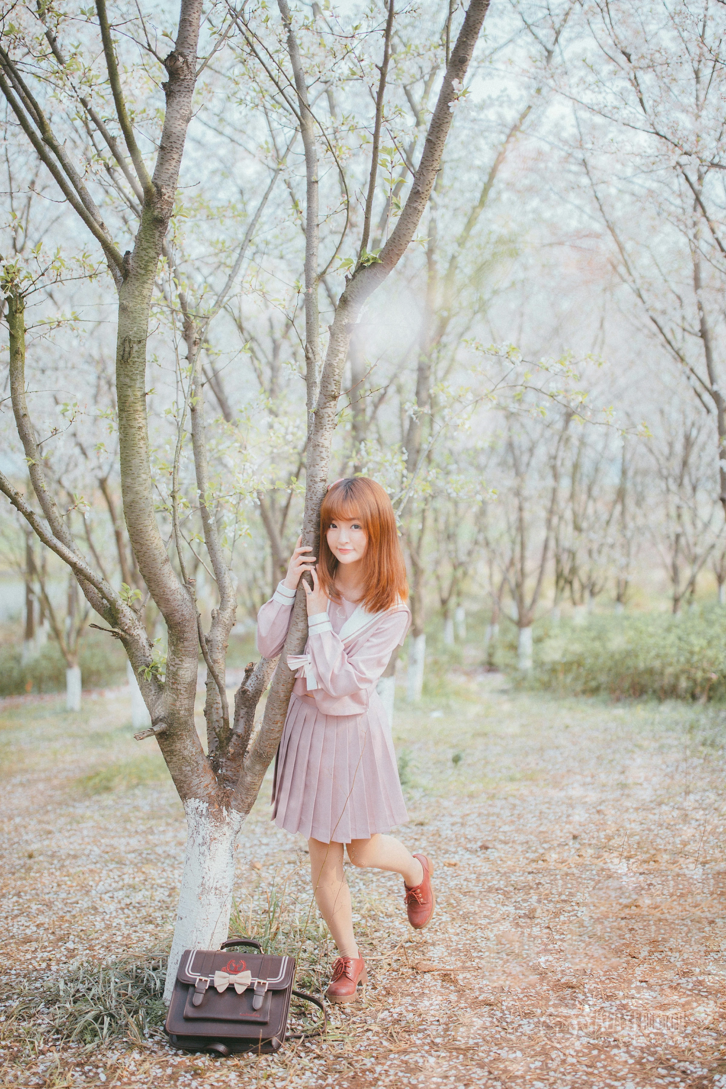 [YALAYI雅拉伊]No.246 樱花樱花想见你 团团 日本高中女生制服加肉色丝袜美腿性感私房写真集第9张