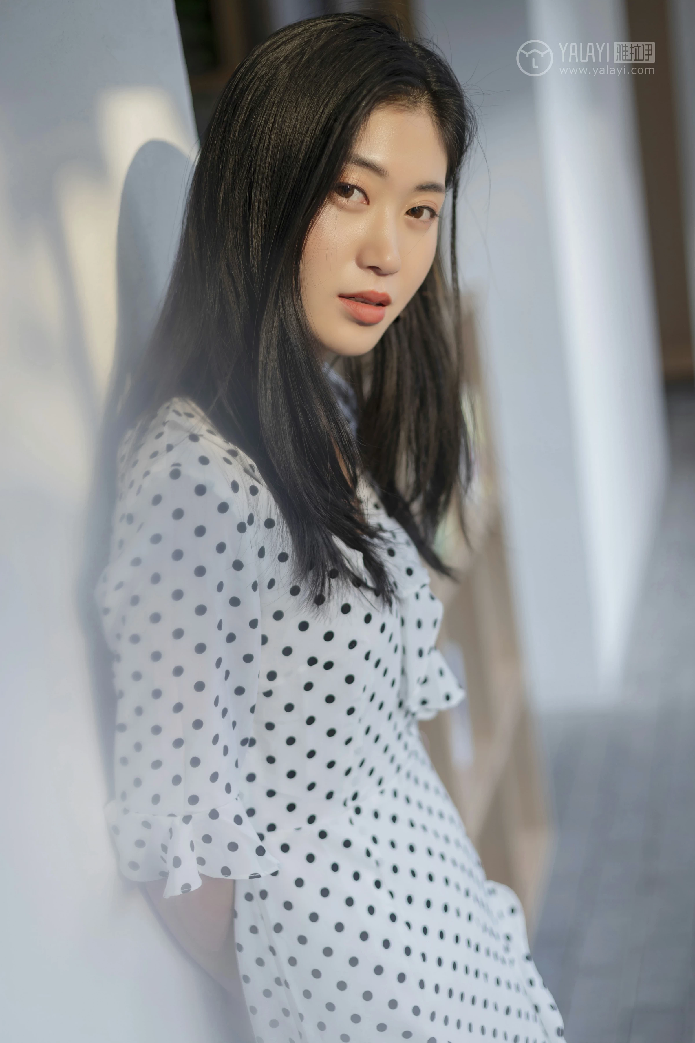 [YALAYI雅拉伊]No.264 波点女孩儿 乔妹儿 白色透视连衣裙居家私房写真集第14张
