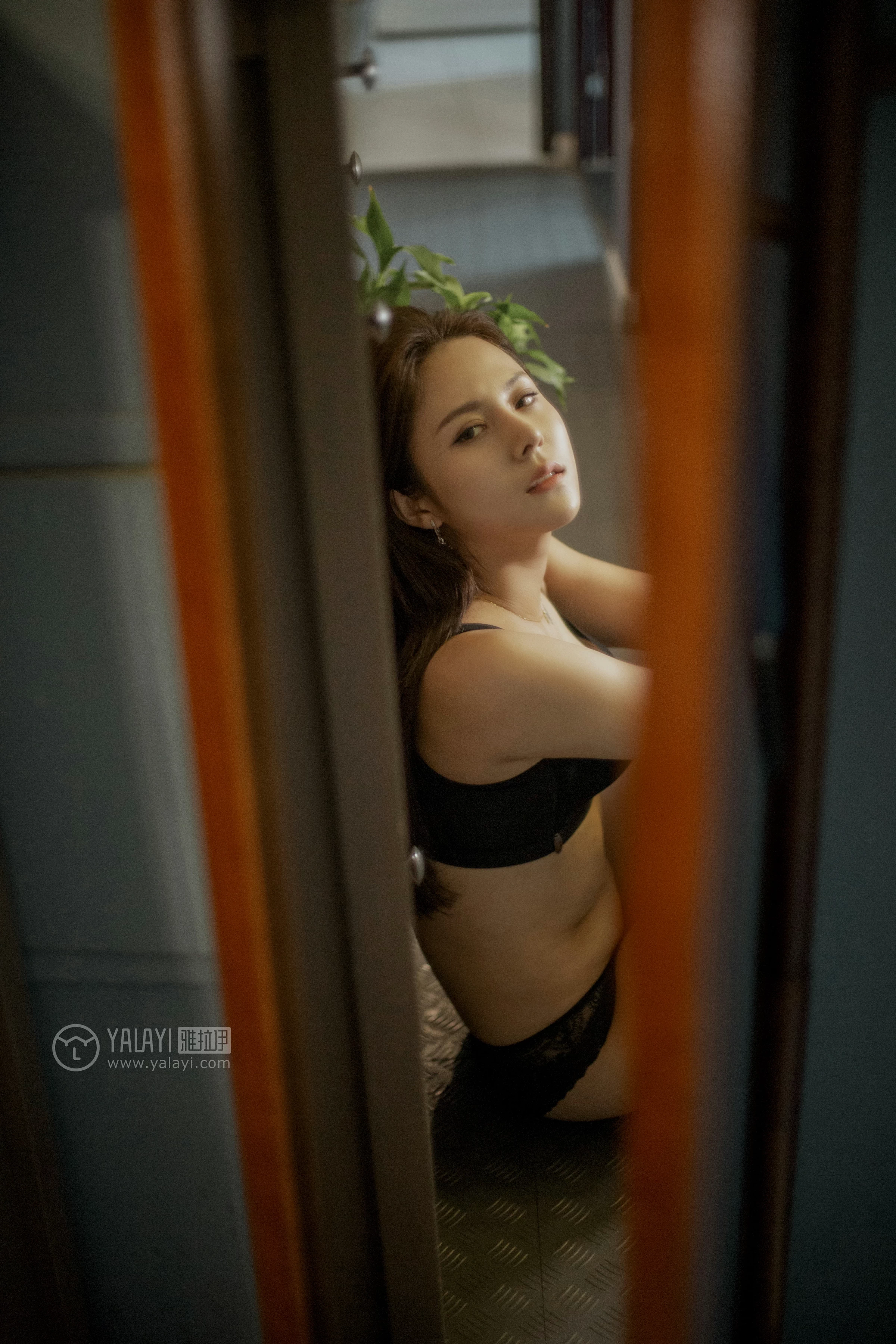[YALAYI雅拉伊]No.287 有毒 雅辛 黑色内衣加黑色蕾丝内裤性感私房写真集第12张