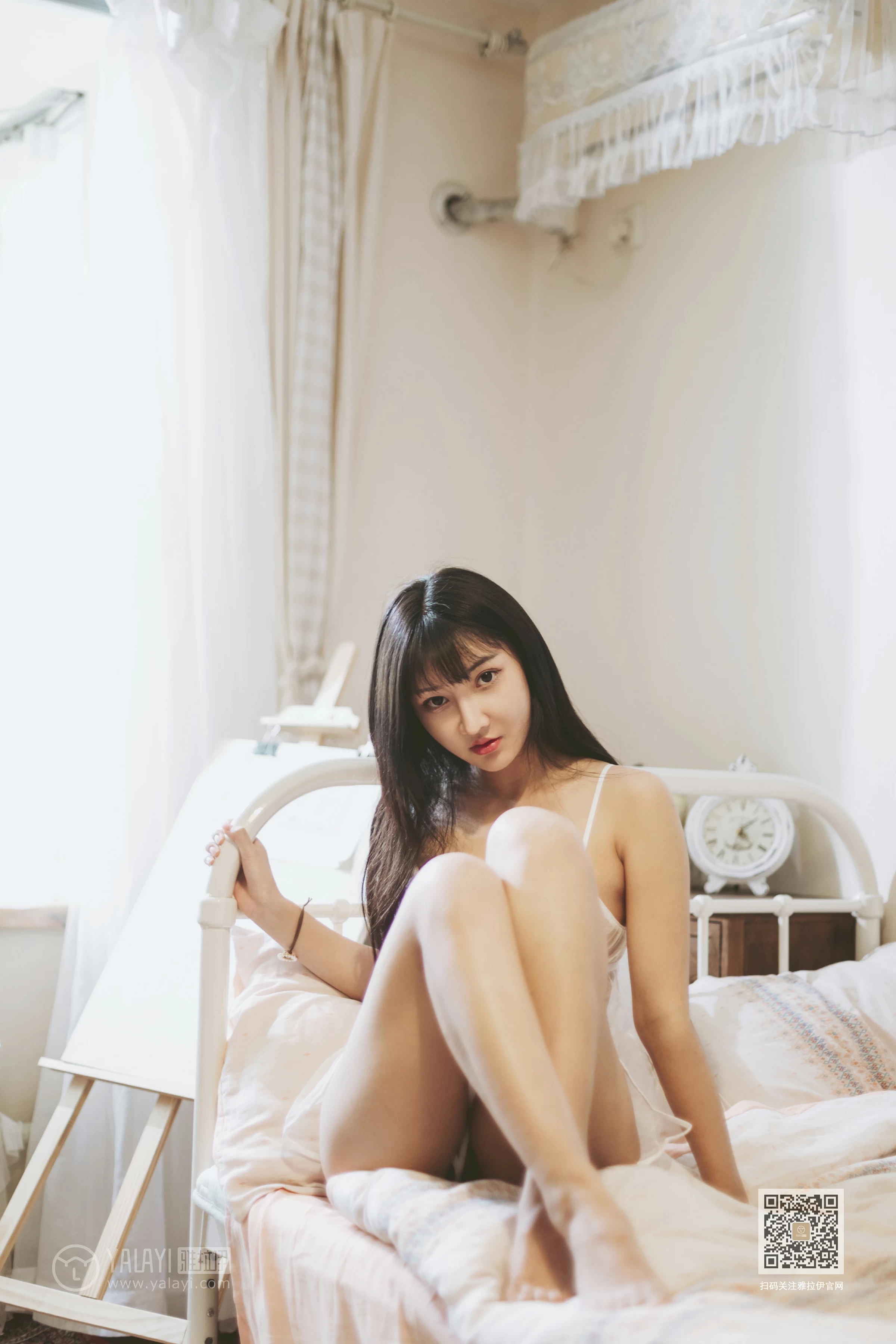 [YALAYI雅拉伊]Vol.489 肌衫透骨 韩熙 白色透视情趣内衣性感私房写真集第3张