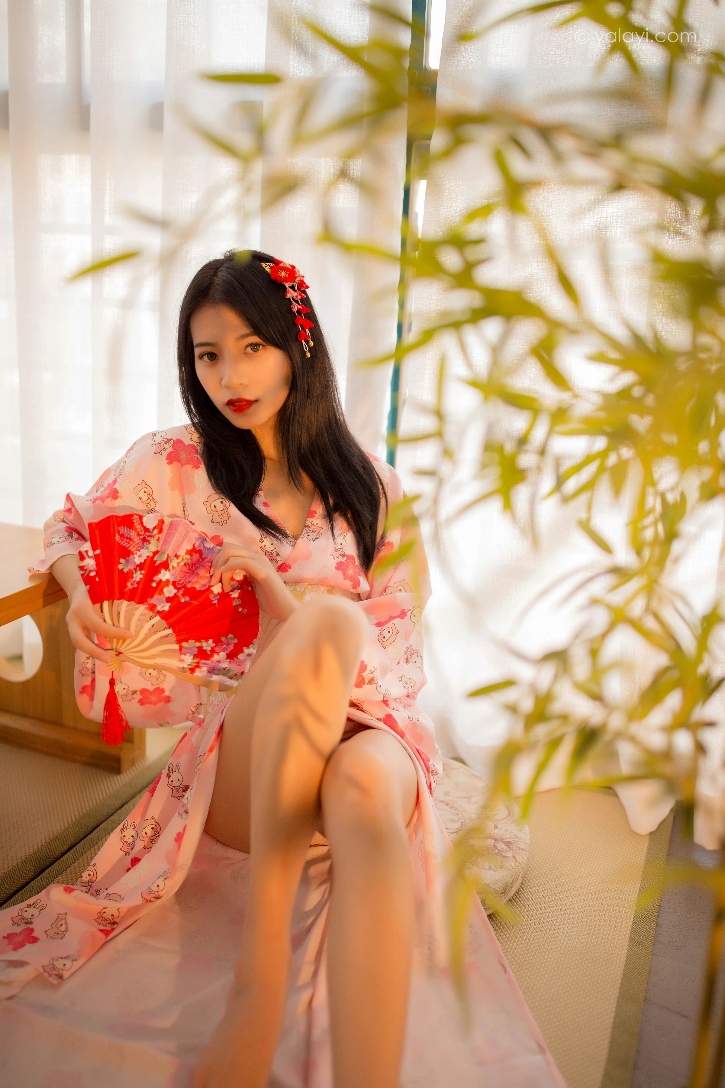 [YALAYI雅拉伊]NO.679 《花香自来》 丽雅 粉色和服居家性感私房写真集第1张