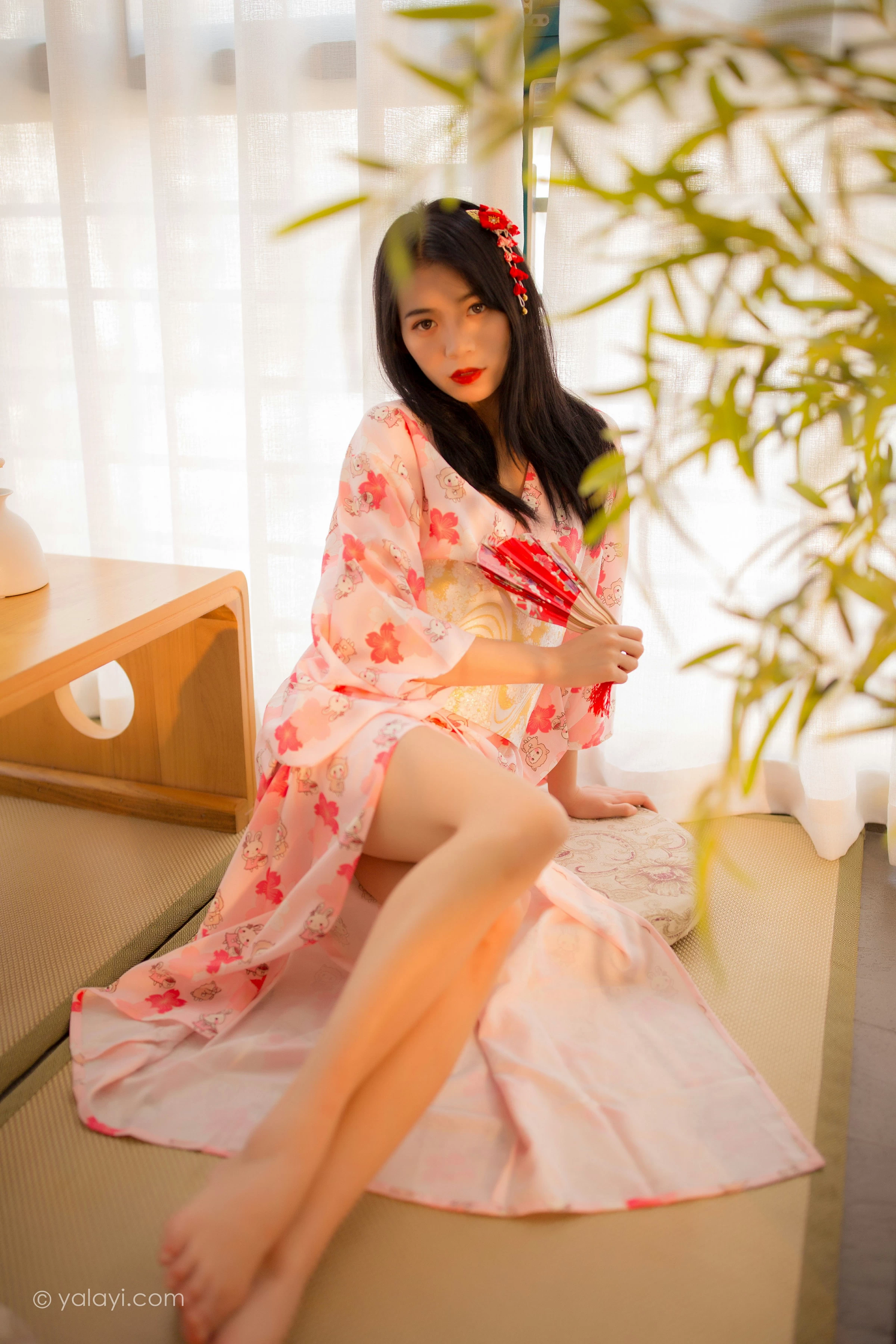 [YALAYI雅拉伊]NO.679 《花香自来》 丽雅 粉色和服居家性感私房写真集第2张