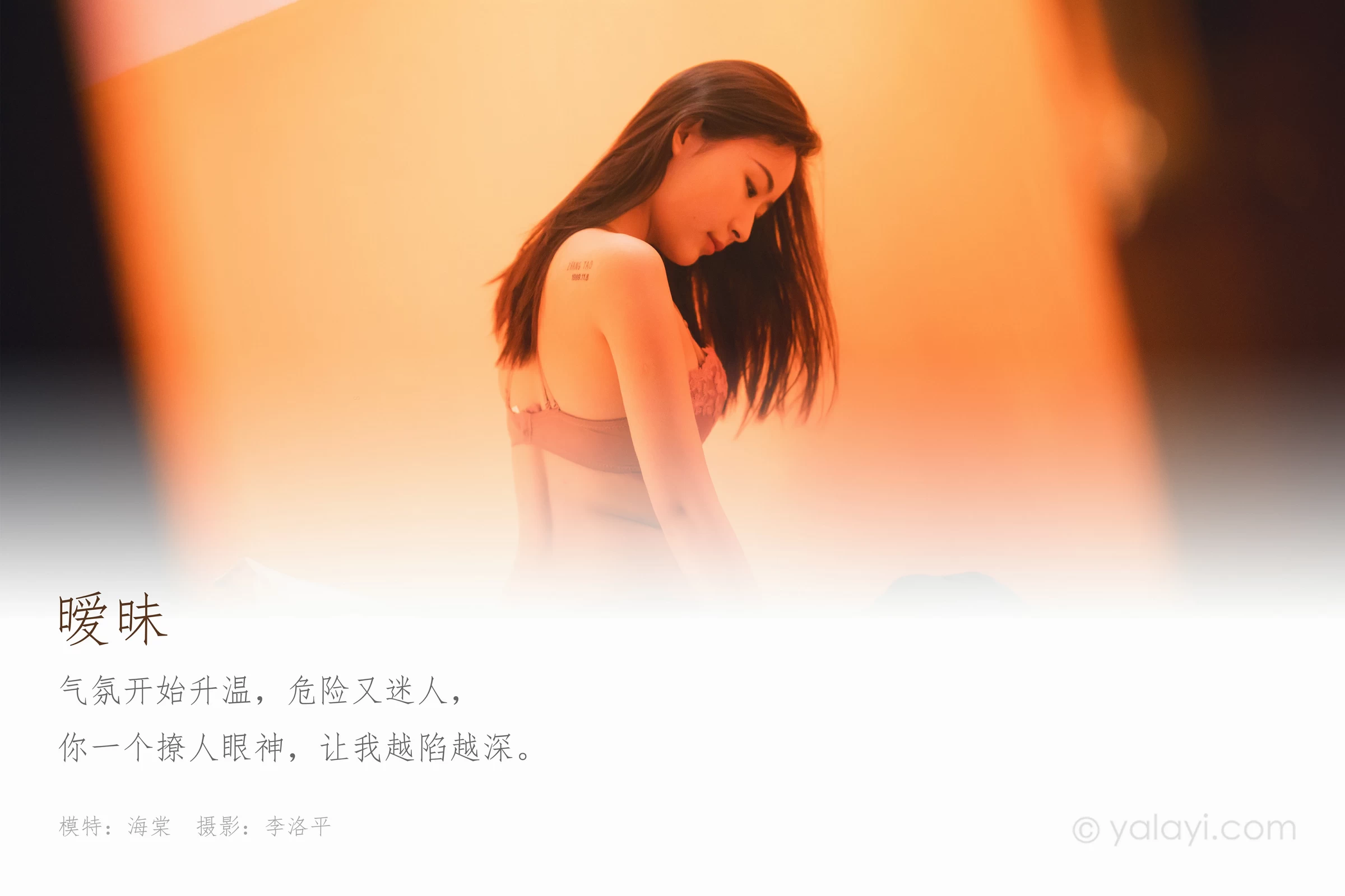 [YALAYI雅拉伊]NO.683 《暧昧》 海棠 粉色蕾丝内衣性感私房写真集第1张