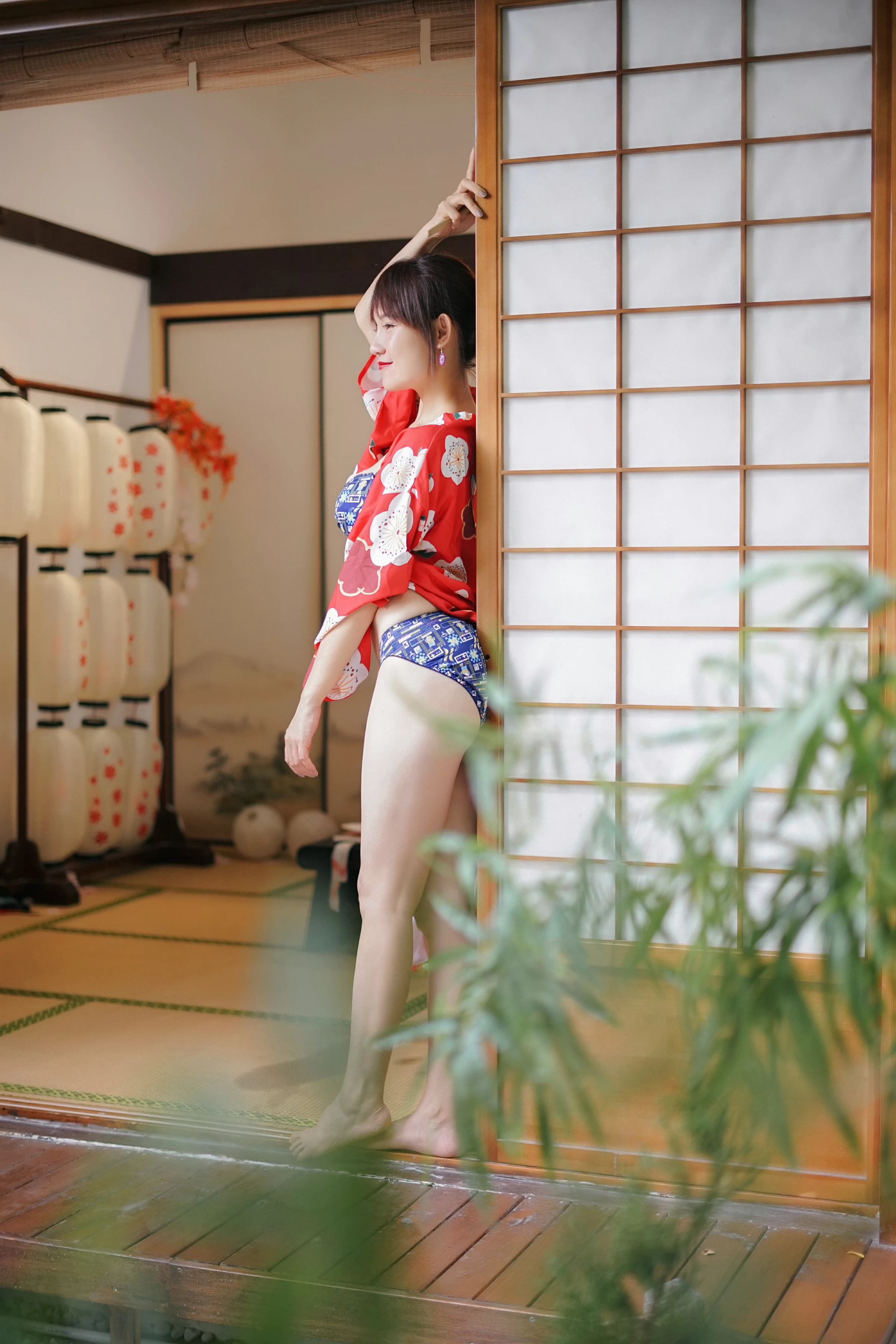 [YALAYI雅拉伊]NO.714 《自娱》 多香子 粉色和服加蓝色内衣性感私房写真集第10张