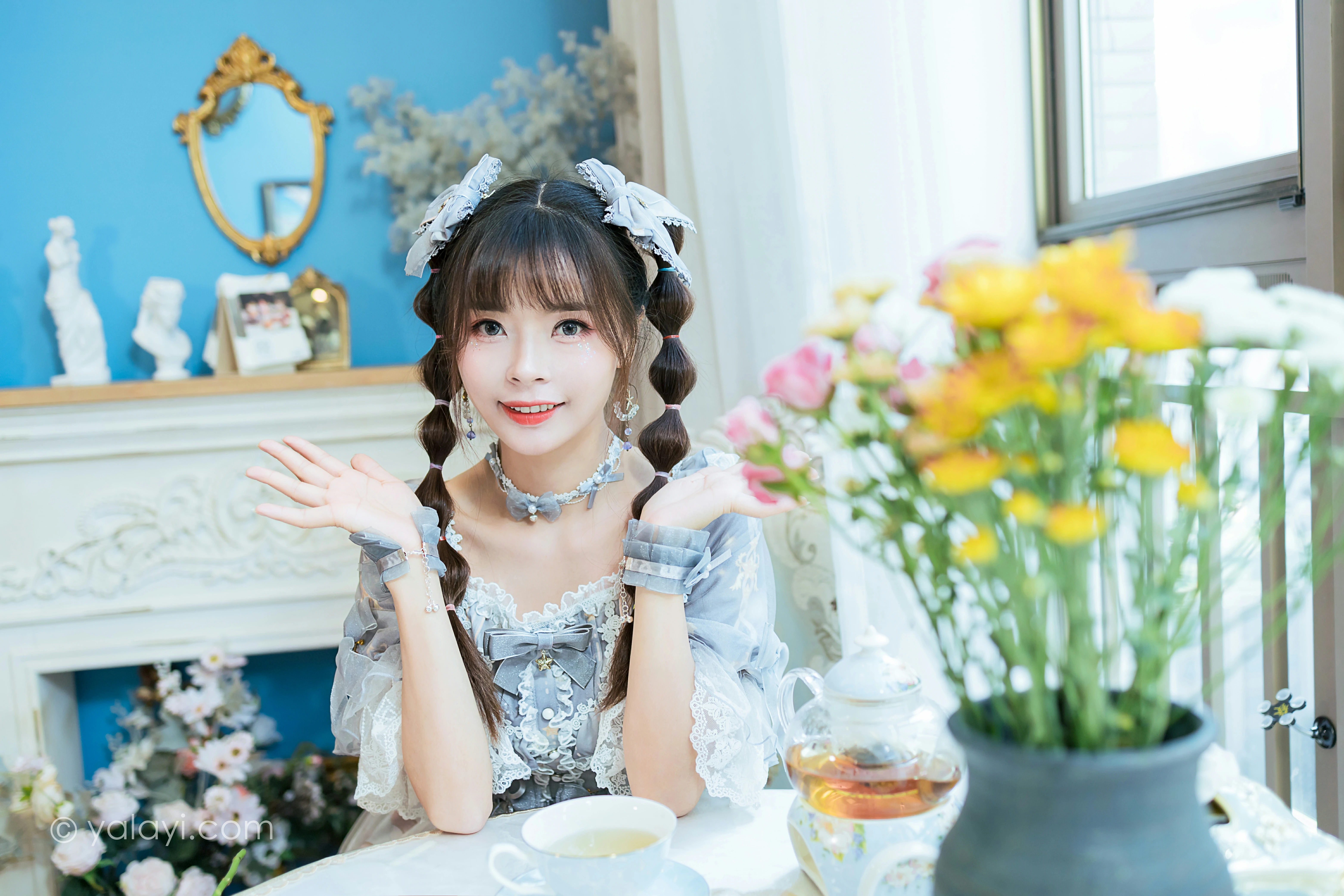 [YALAYI雅拉伊]NO.853 洛丽塔Lolita 程小蝶 淡蓝色连身制服裙清纯可爱私房写真集第8张