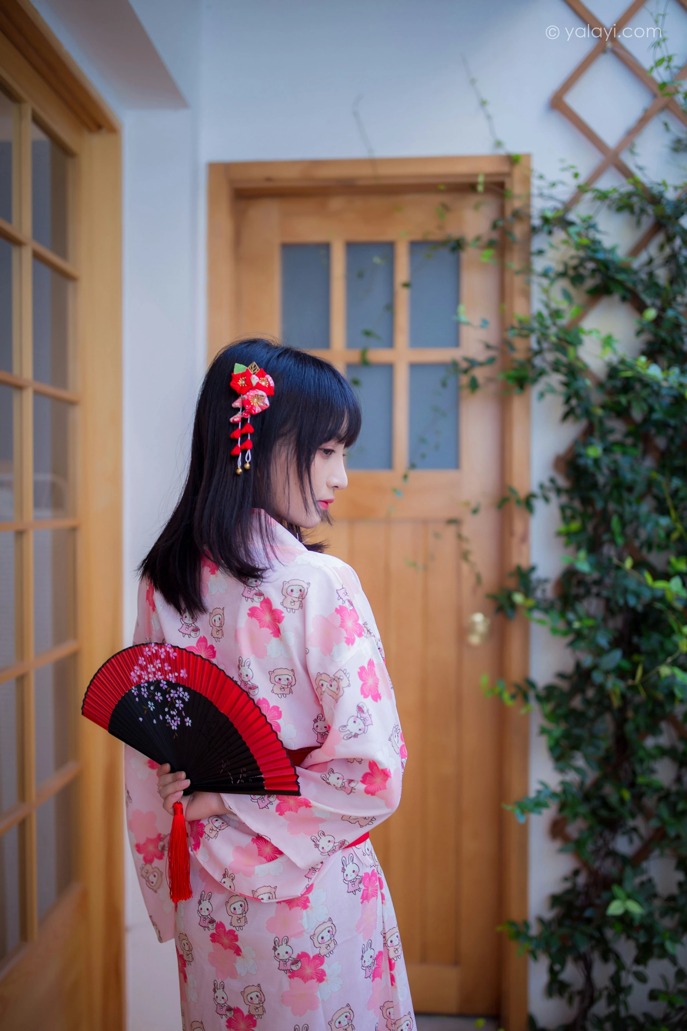 [YALAYI雅拉伊]NO.706 《樱花精灵》 落落 粉色和服性感私房写真集第13张