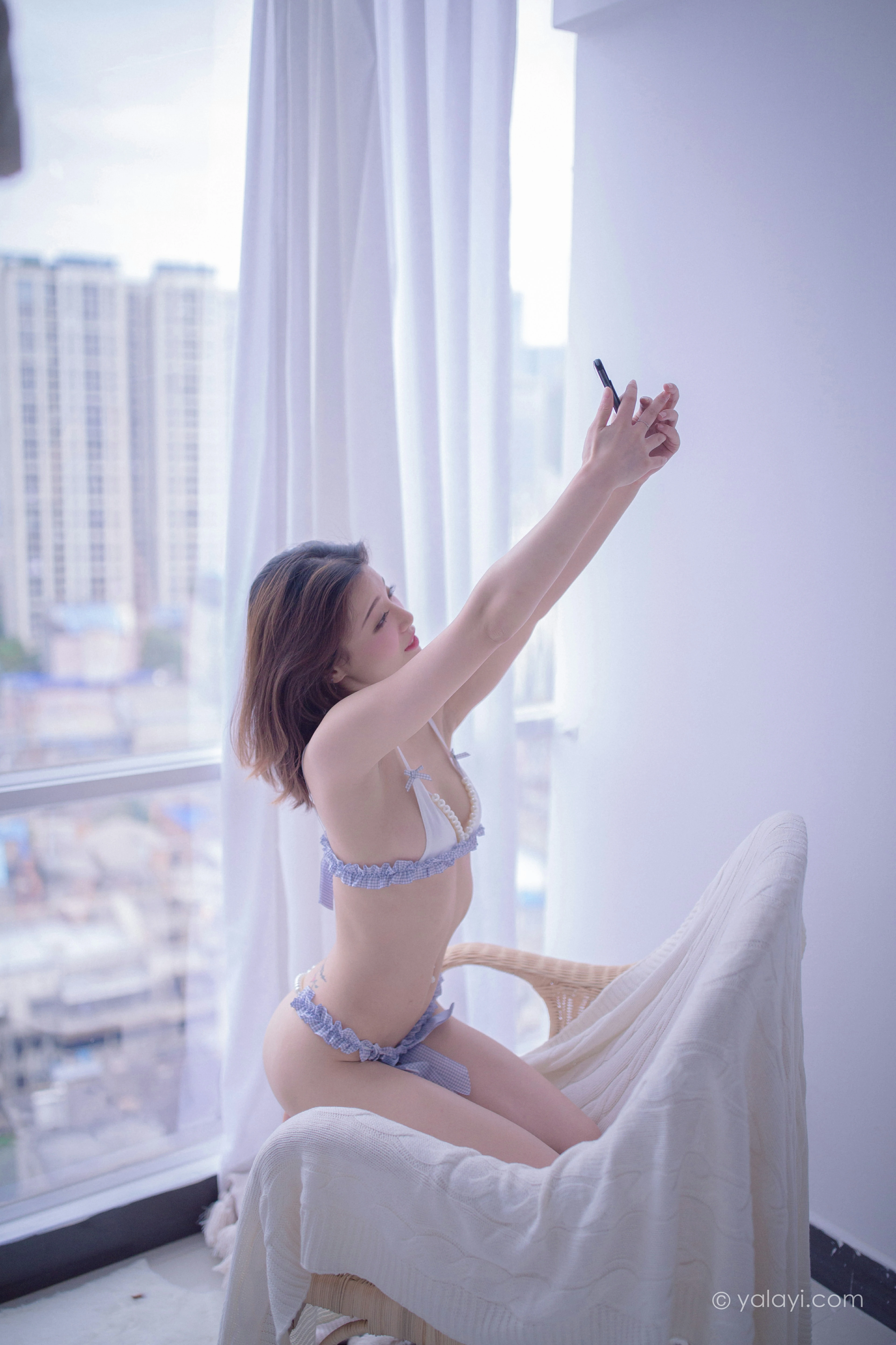 [YALAYI雅拉伊]NO.808 云淡风轻 六月 蓝色体操制服与白色情趣内衣性感写真集第14张