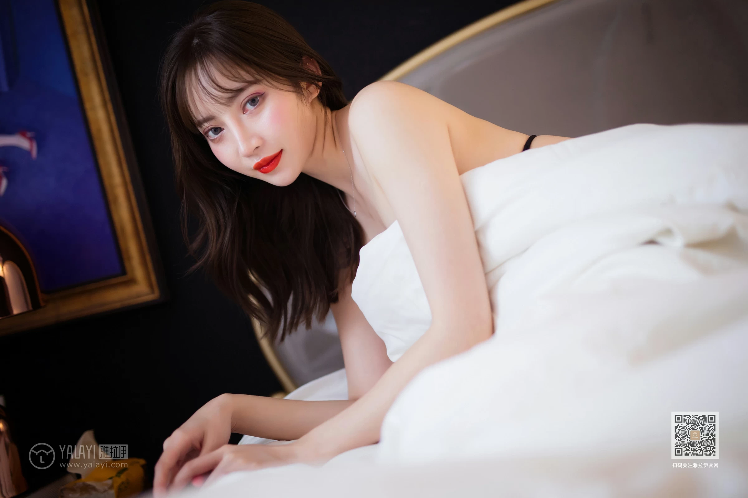 [YALAYI雅拉伊]Vol.462 濒临底线 白雪 黑色内衣加黑色蕾丝内裤性感私房写真集第15张