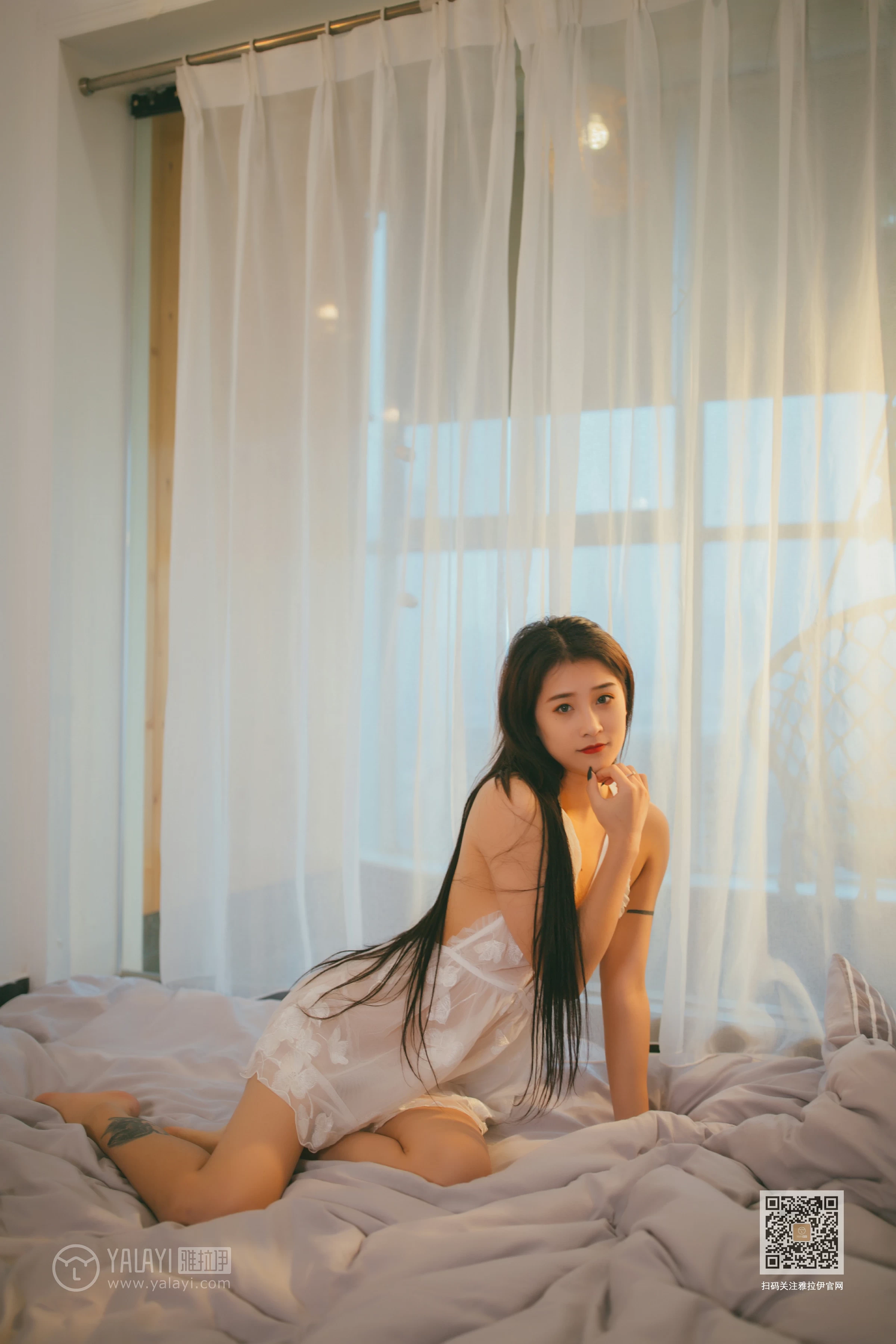 [YALAYI雅拉伊]Vol.536 吹弹可破 素素 白色透视情趣内衣裙性感私房写真集第10张