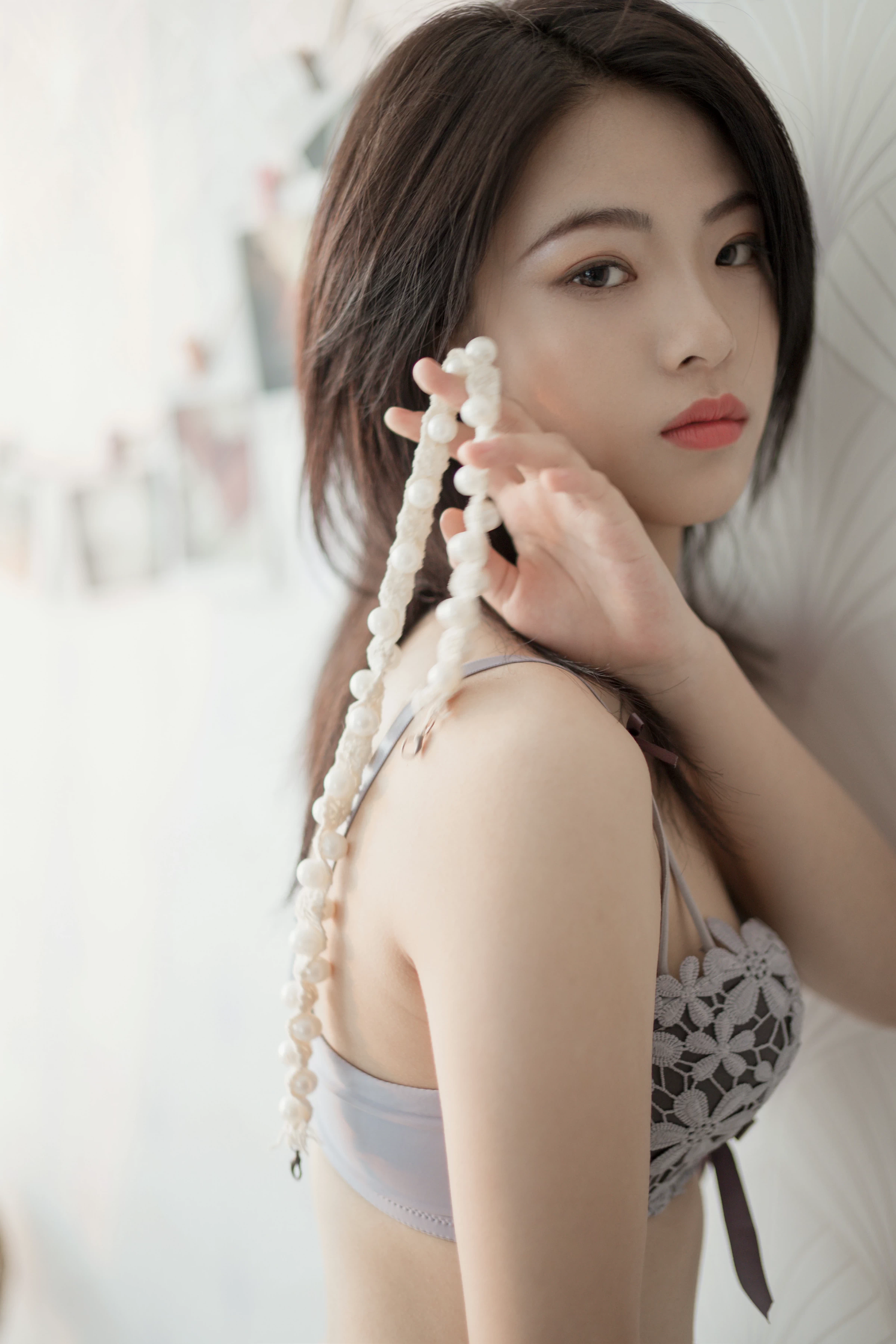 [YALAYI雅拉伊]NO.619 《无瑕》 含嫣 灰色蕾丝内衣性感私房写真集第12张