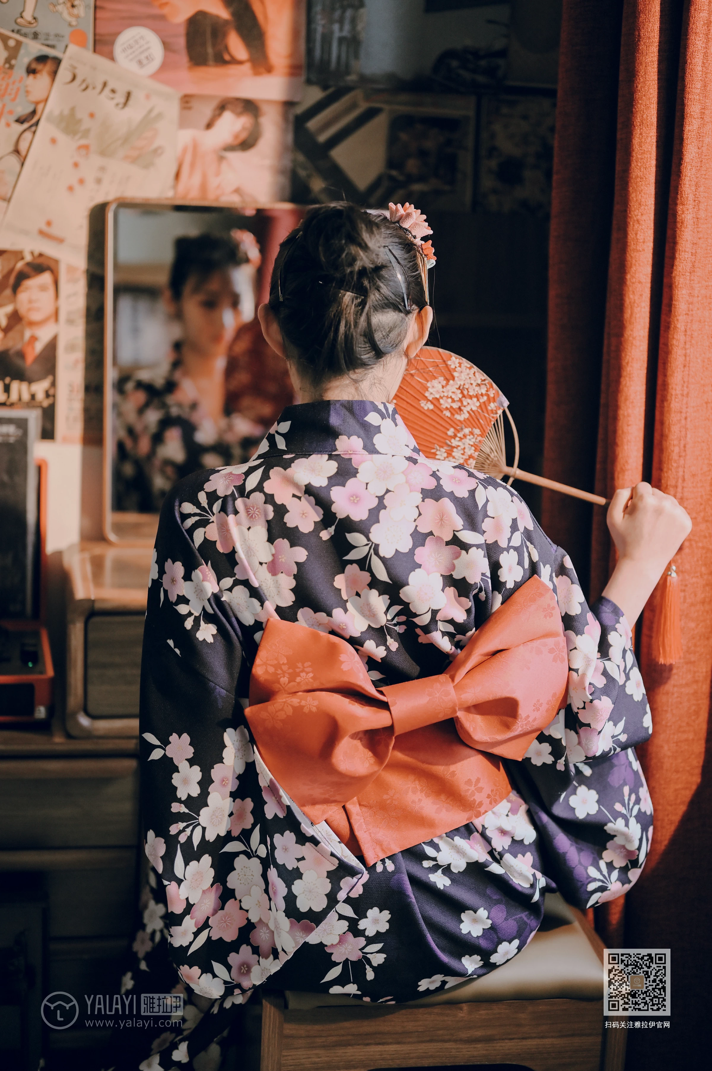 [YALAYI雅拉伊]NO.635 《和服少女》 沈伊 黑色和服加白色蕾丝内衣性感私房写真集第6张
