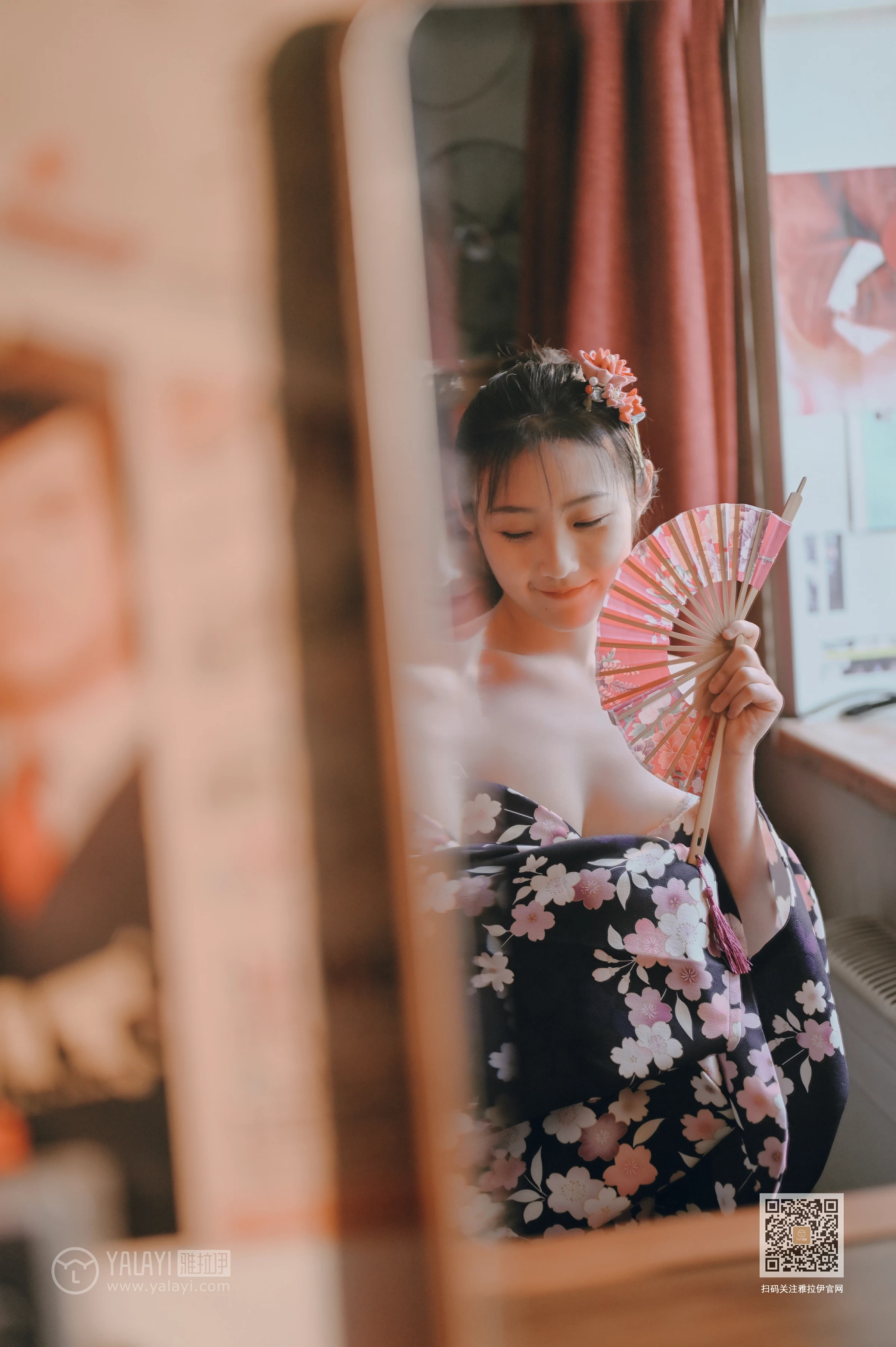 [YALAYI雅拉伊]NO.635 《和服少女》 沈伊 黑色和服加白色蕾丝内衣性感私房写真集第11张