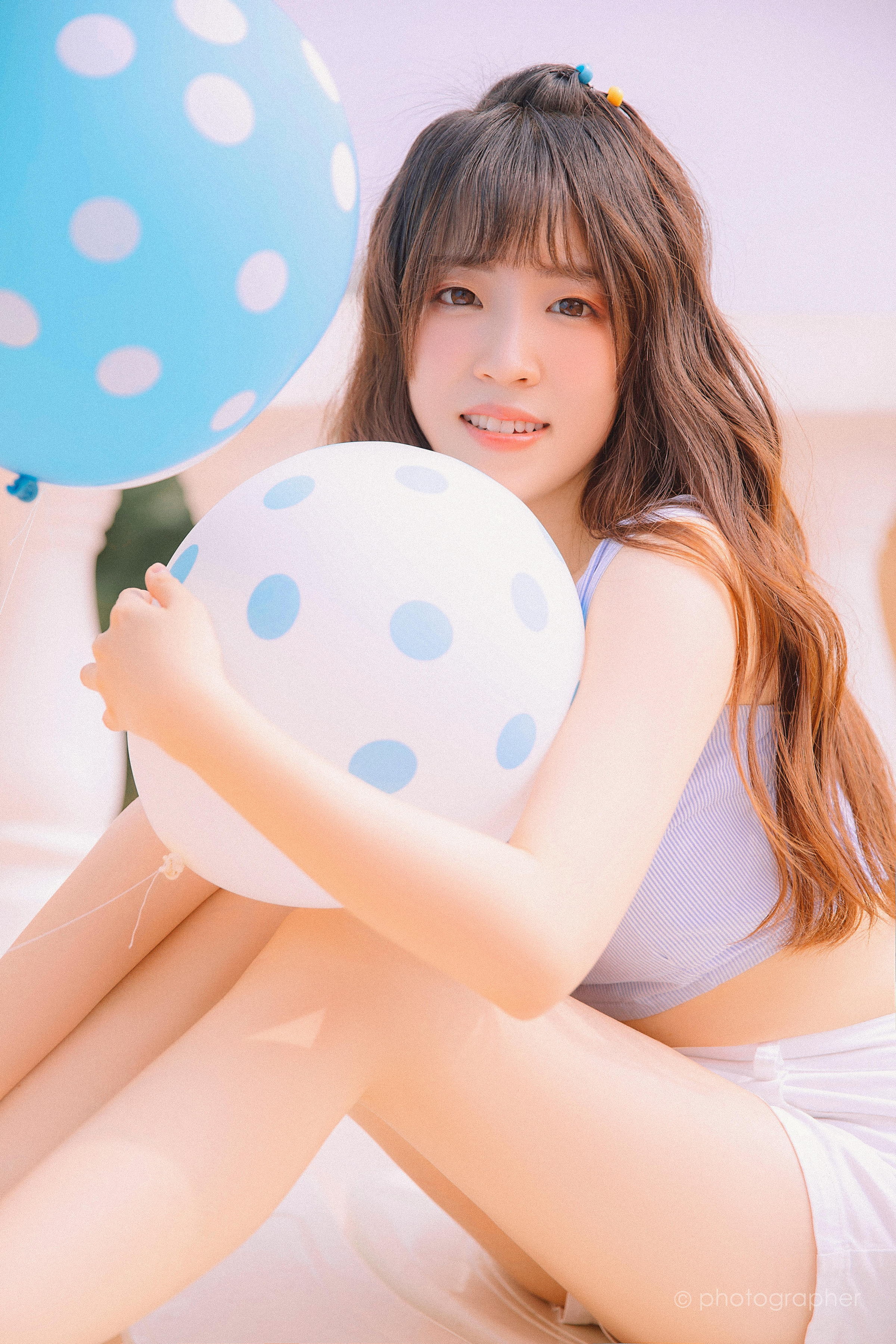 [YALAYI雅拉伊]2022.04.18 感觉良好 青春美少女 蓝色JK水手制服与粉色内衣性感私房写真集第6张