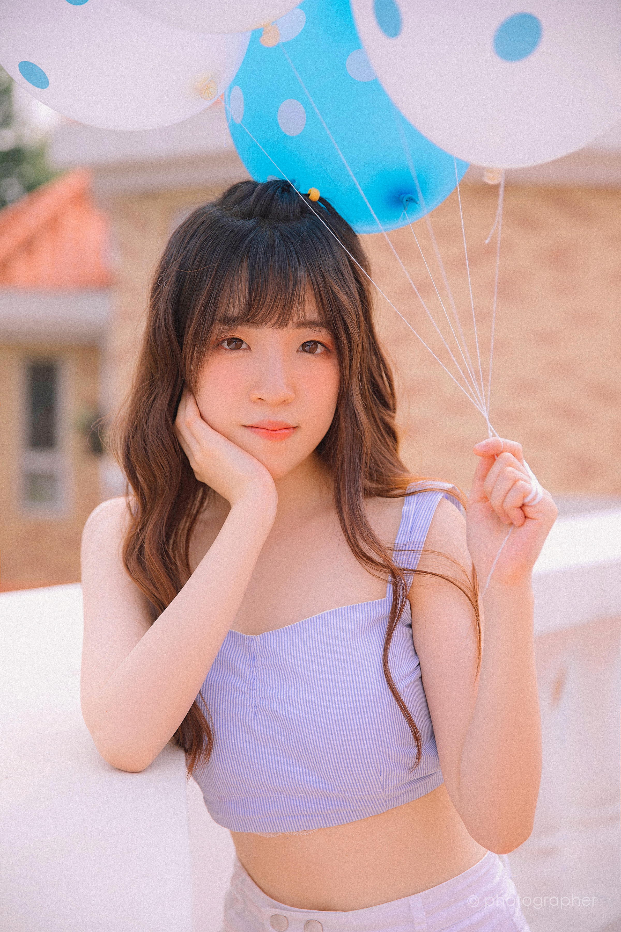 [YALAYI雅拉伊]2022.04.18 感觉良好 青春美少女 蓝色JK水手制服与粉色内衣性感私房写真集第5张