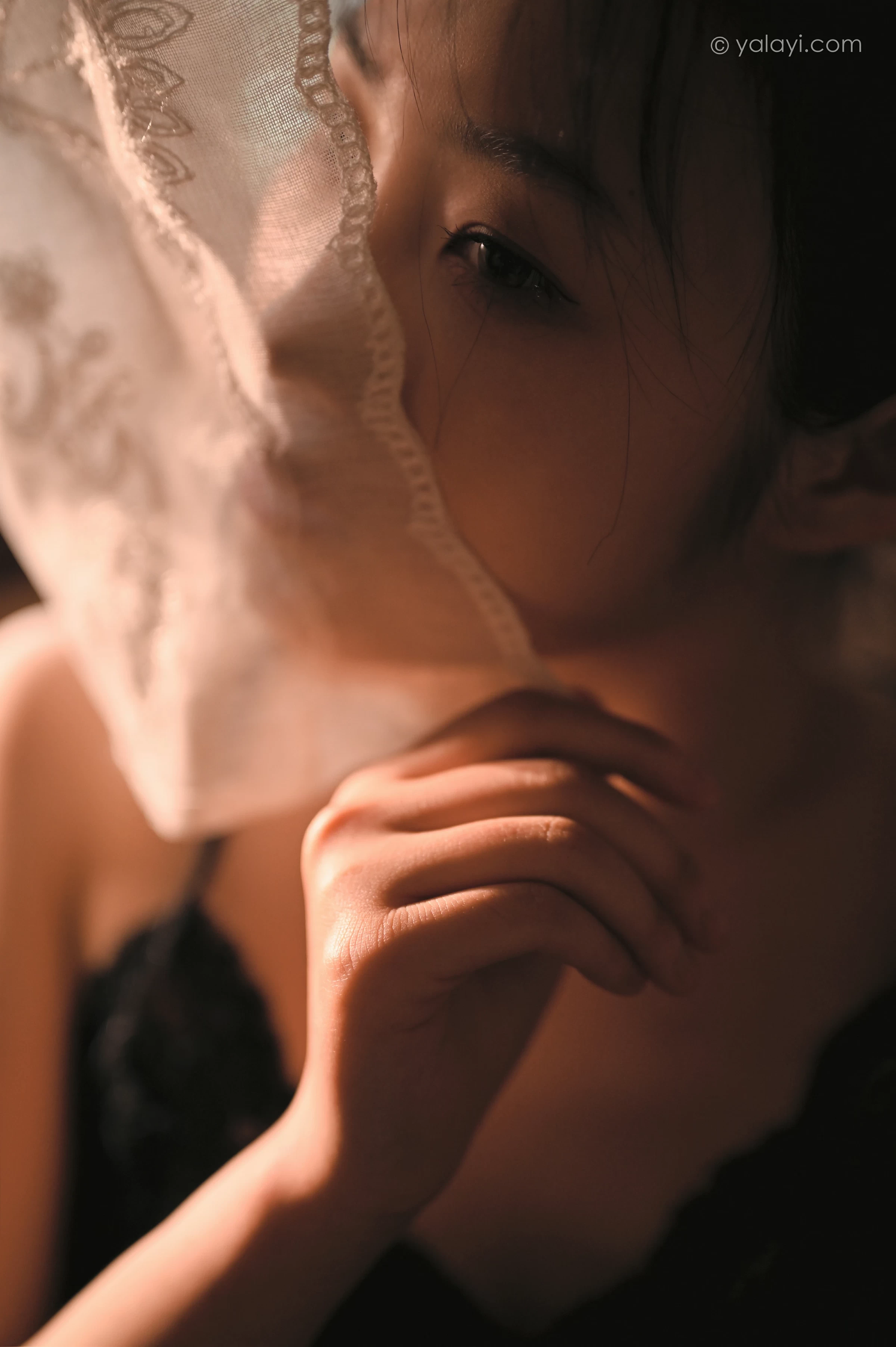 [YALAYI雅拉伊]NO.673 《剪烛西窗》 沈伊 黑色吊带蕾丝睡衣裙性感私房写真集第14张
