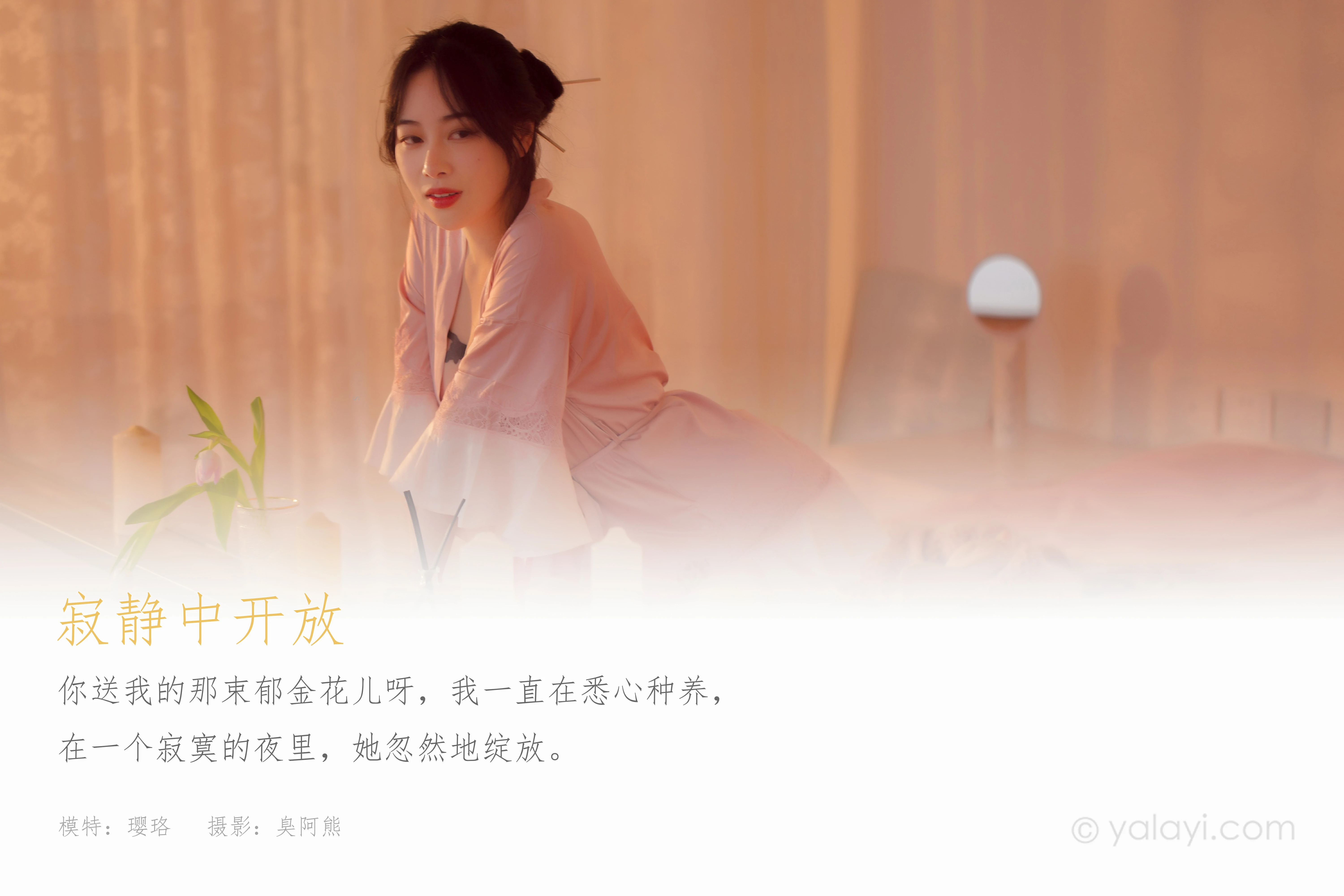 [YALAYI雅拉伊]NO.762 寂静中开放 璎珞 粉色蕾丝睡衣性感私房写真集第1张