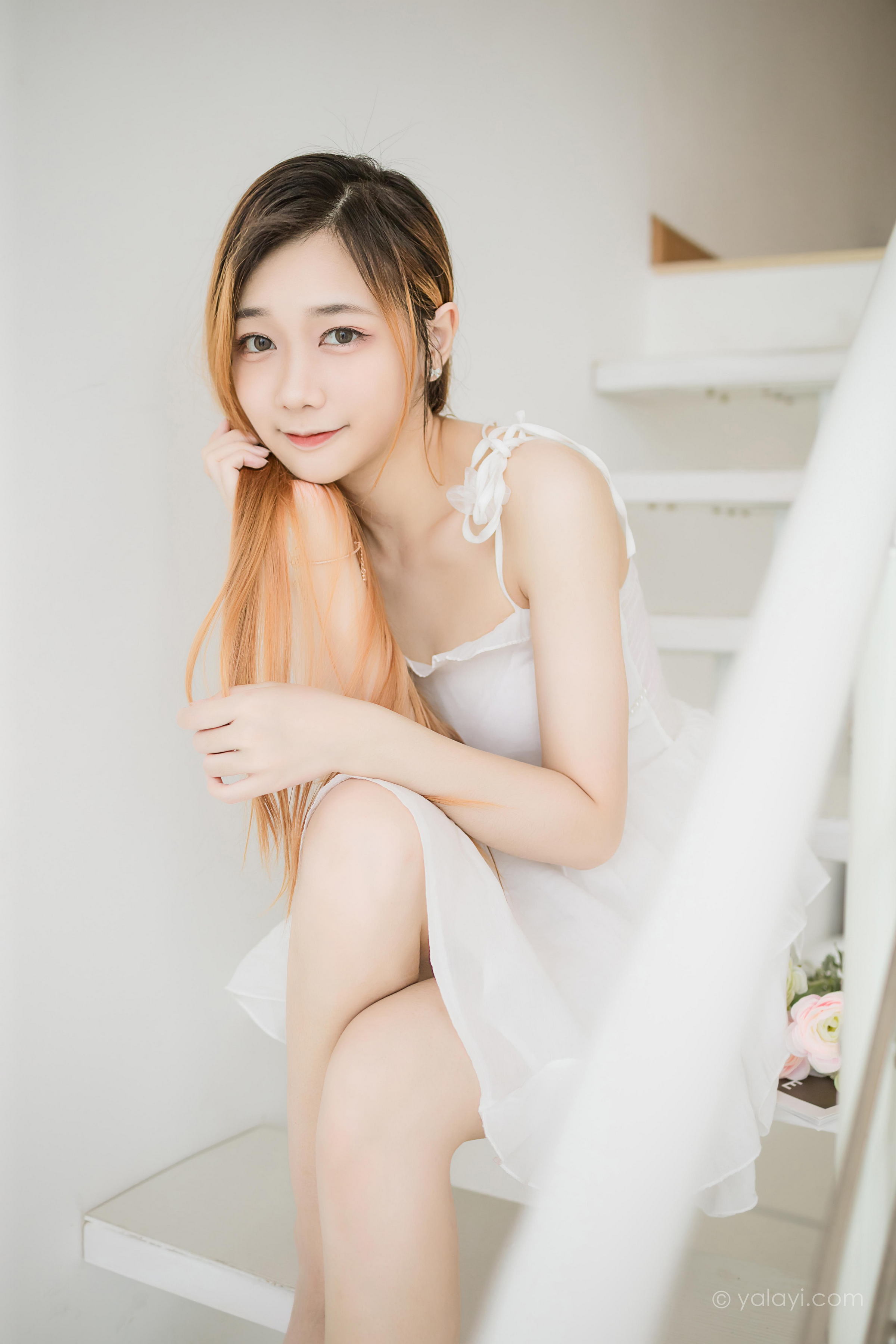 [YALAYI雅拉伊]2022.12.03 白衣丽人 夜夜 白色吊带透视连衣裙居家清纯写真集第9张